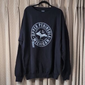NWT Men's Size XXL Upper Peninsula Michigan Black and White Sweatshirt